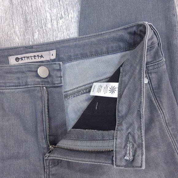 Athleta Womens Denim Sculptek Skinny Jeans Size 4 Gray Pants Mid Rise - Picture 9 of 13